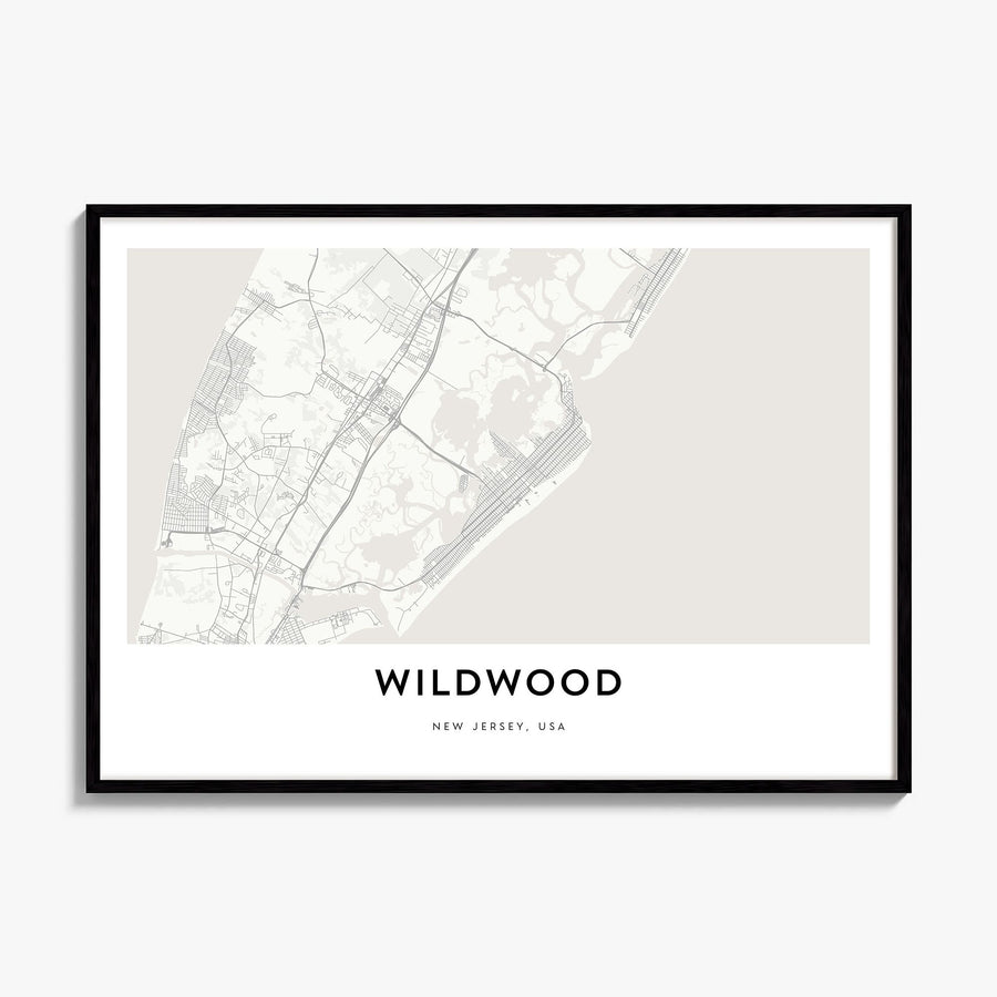 Wildwood Map Poster, framed poster mockup