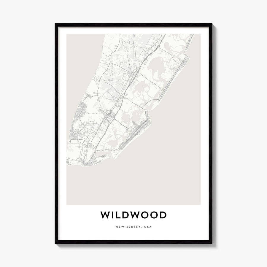 Wildwood Map Poster, framed poster mockup