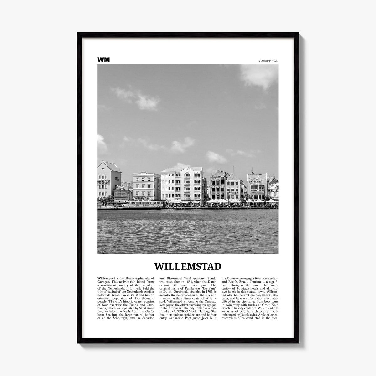 Willemstad Newspaper Poster, framed poster mockup