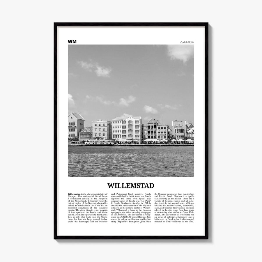 Willemstad Newspaper Poster, framed poster mockup