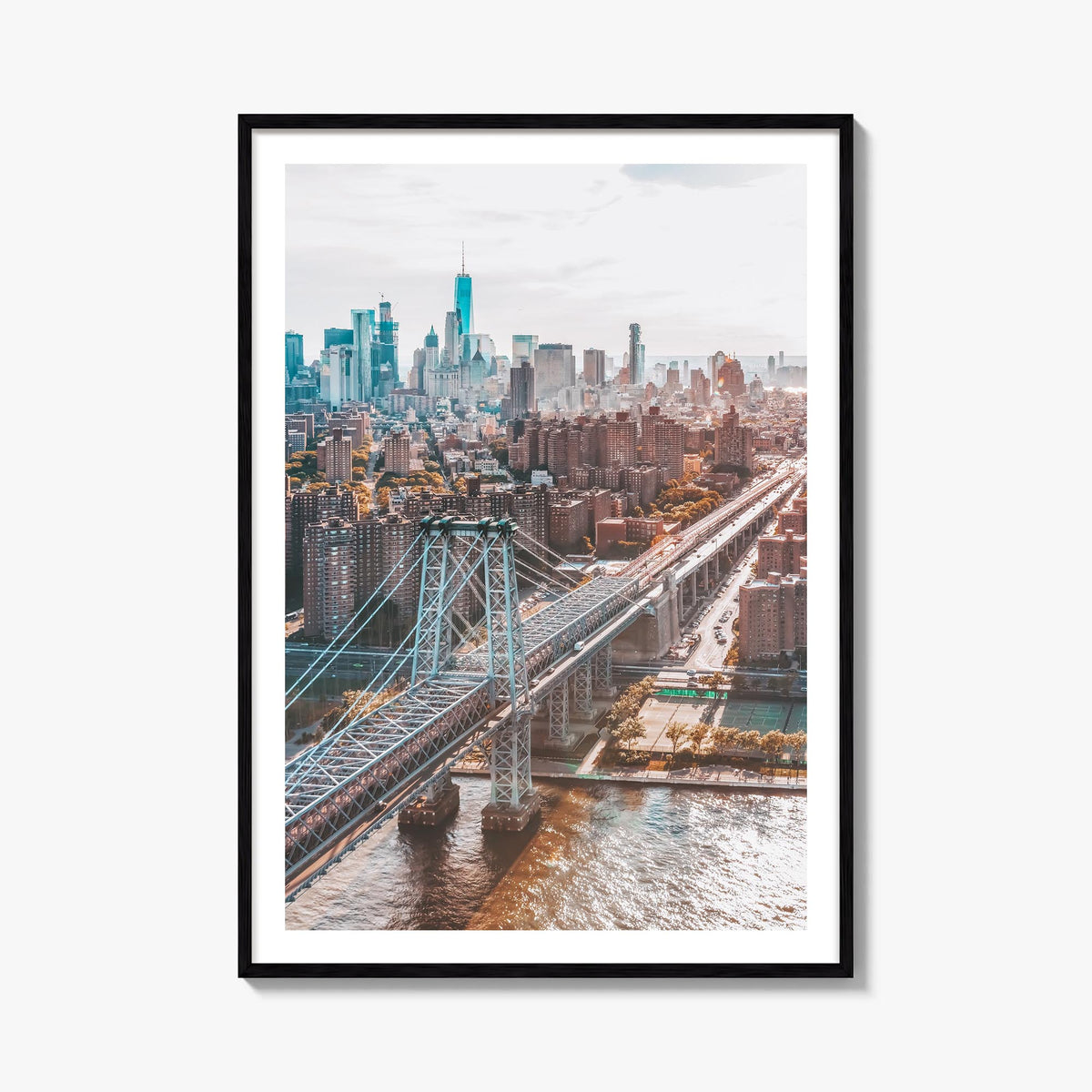Williamsburg, New York no. 1 colorful photo poster of New York, USA – vertical wall art, unframed print shown in interior moc
