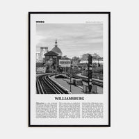 Williamsburg, New York No 2 Poster Black Wood / 8x12 in Nbourhood Travel B&W Poster