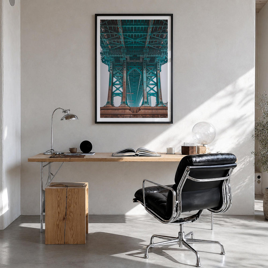 Williamsburg, New York no. 3 colorful photo poster of New York, USA – vertical wall art in black wood frame with white border