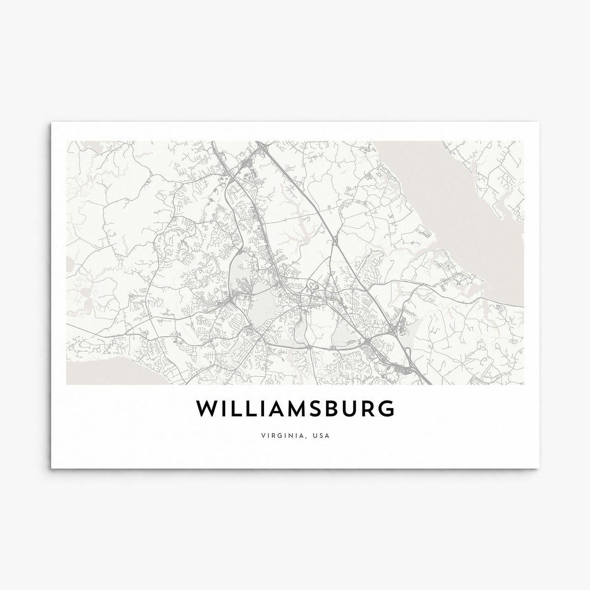Williamsburg, Virginia Map Poster, print only (unframed)