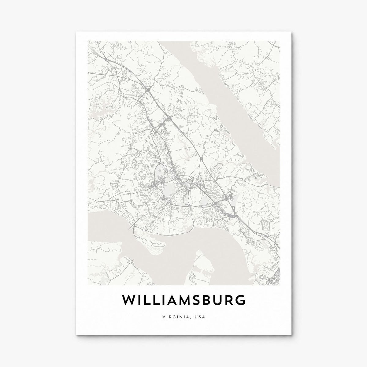 Williamsburg, Virginia Map Poster, print only (unframed)