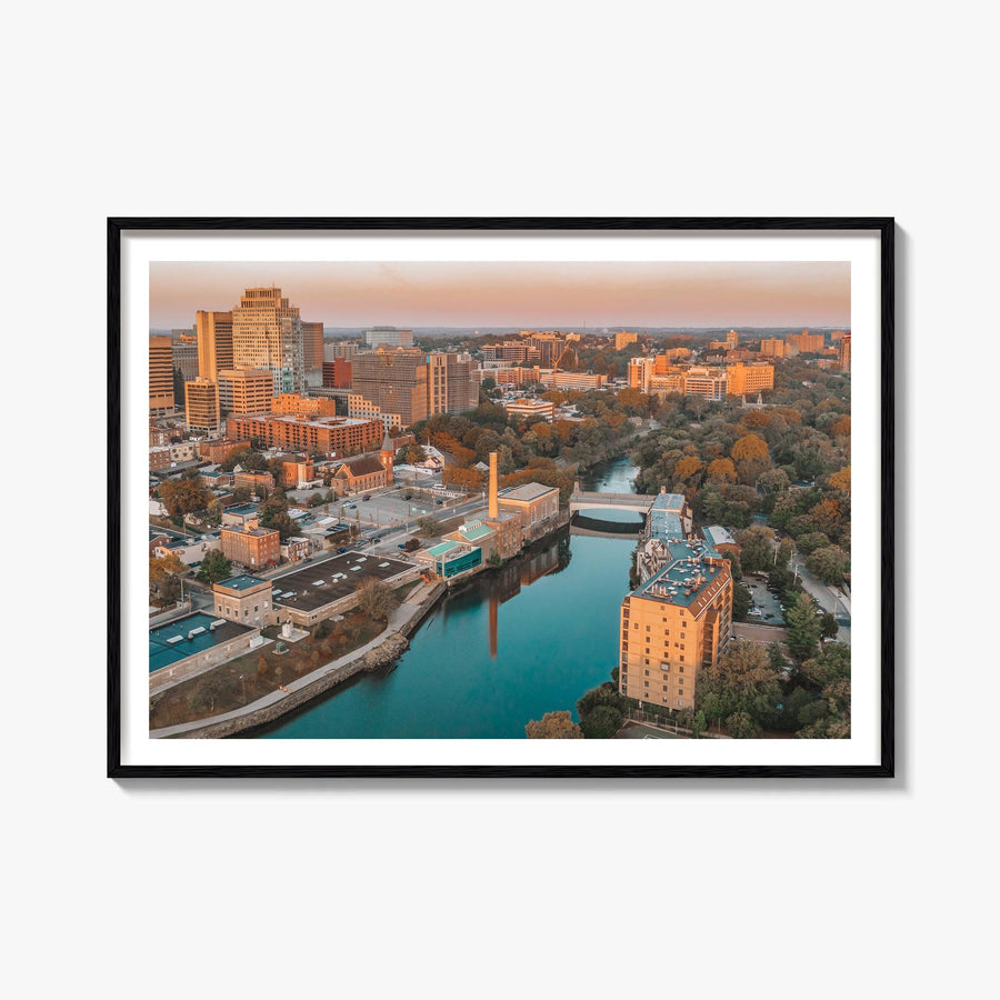 Wilmington, Delaware colorful photo poster of Delaware, USA – horizontal wall art, unframed print shown in interior mockup
