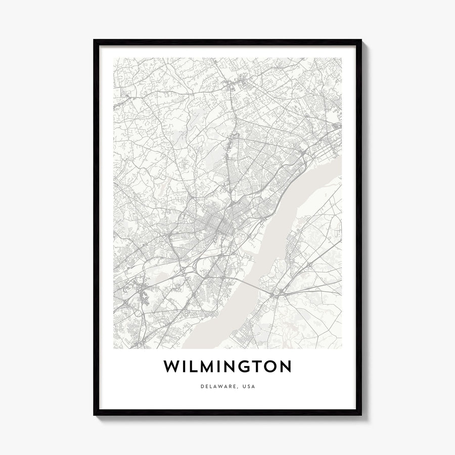 Wilmington, Delaware Map Poster, framed poster mockup