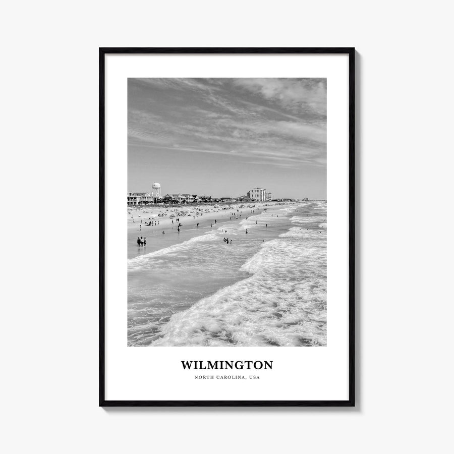 Wilmington, North Carolina no. 1 black & white classic poster of North Carolina, USA – vertical wall art, unframed print show