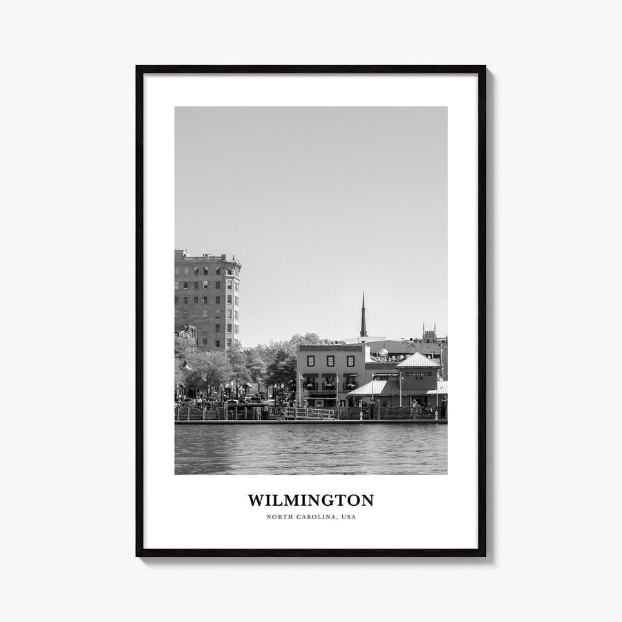 Wilmington, North Carolina no. 2 black & white classic poster of North Carolina, USA – vertical wall art, unframed print show
