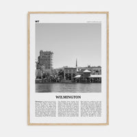 Wilmington, North Carolina No 2 Poster Natural Wood / 8x12 in Nbourhood Travel B&W Poster