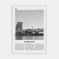 Wilmington, North Carolina No 2 Poster White Wood / 8x12 in Nbourhood Travel B&W Poster