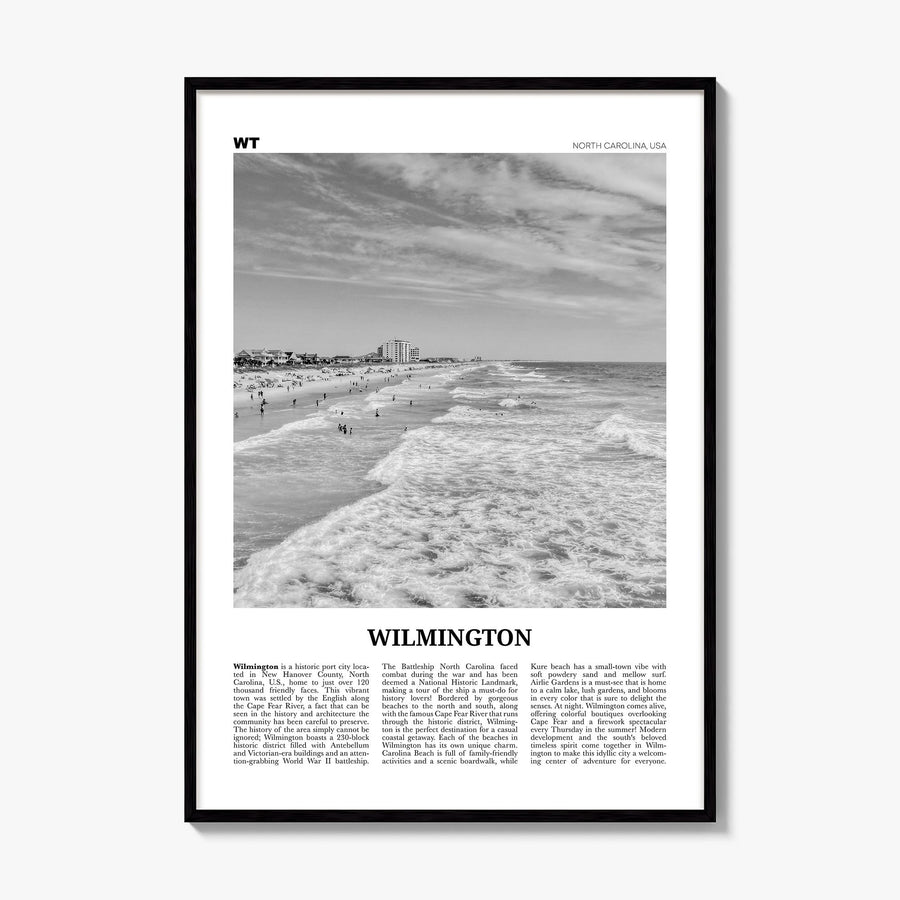 Wilmington, North Carolina Newspaper No 1 Poster, framed poster mockup