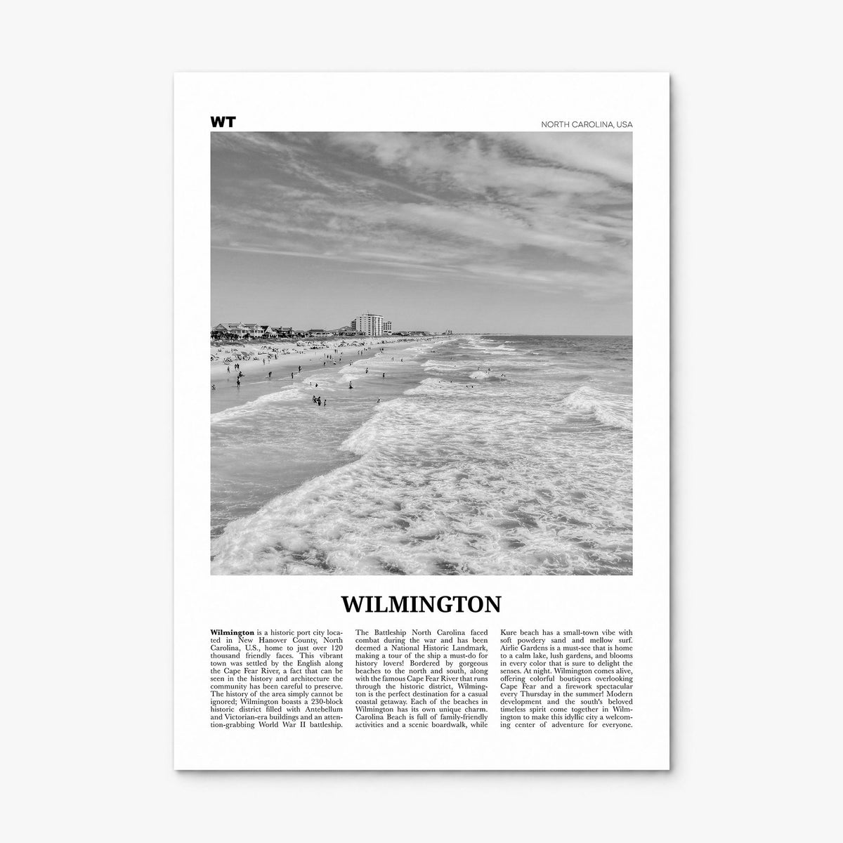 Wilmington, North Carolina Newspaper No 1 Poster, print only (unframed)