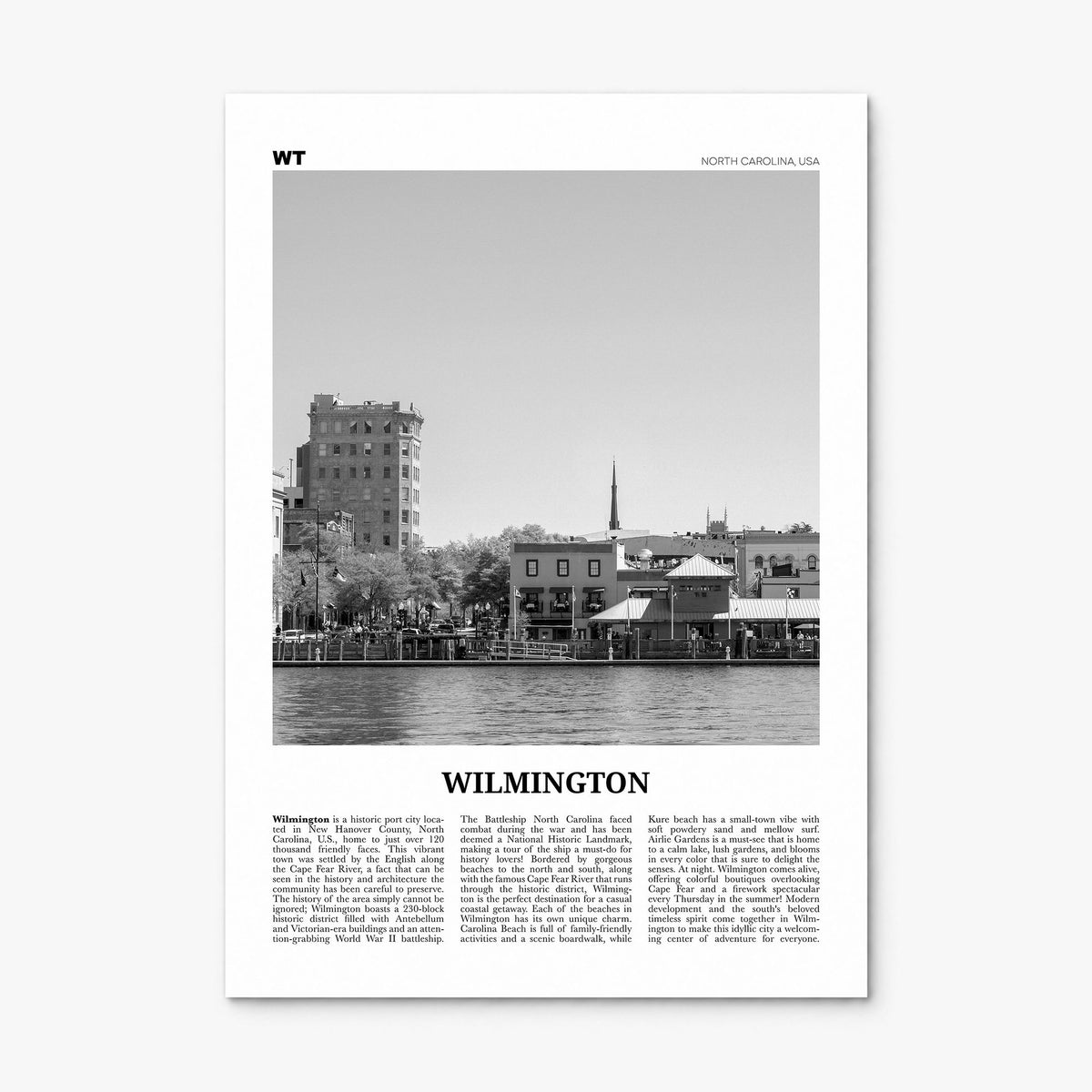Wilmington, North Carolina Newspaper No 2 Poster, print only (unframed)