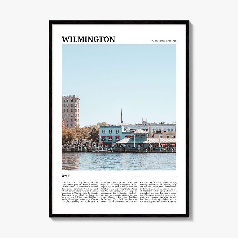 Wilmington, North Carolina Travel Poster, framed poster mockup