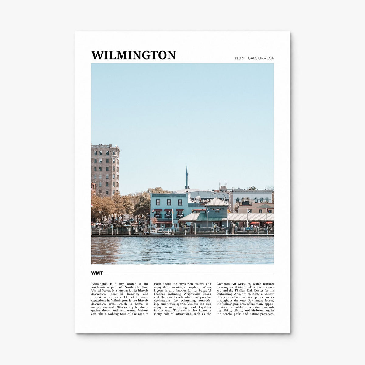 Wilmington, North Carolina Travel Poster, print only (unframed)