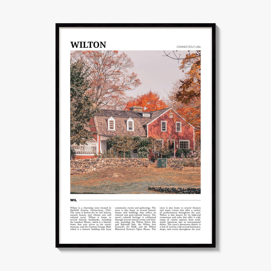 Wilton Travel Poster, framed poster mockup