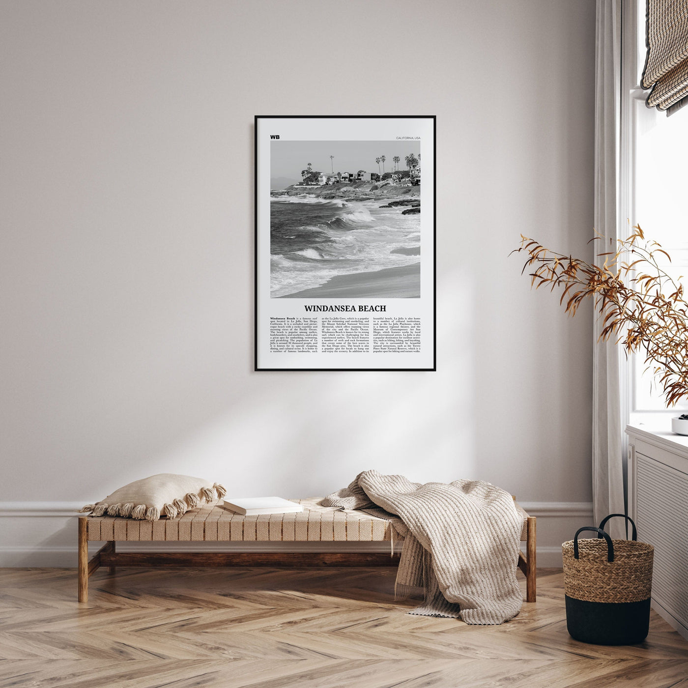 Windansea Beach Poster Nbourhood Travel B&W Poster