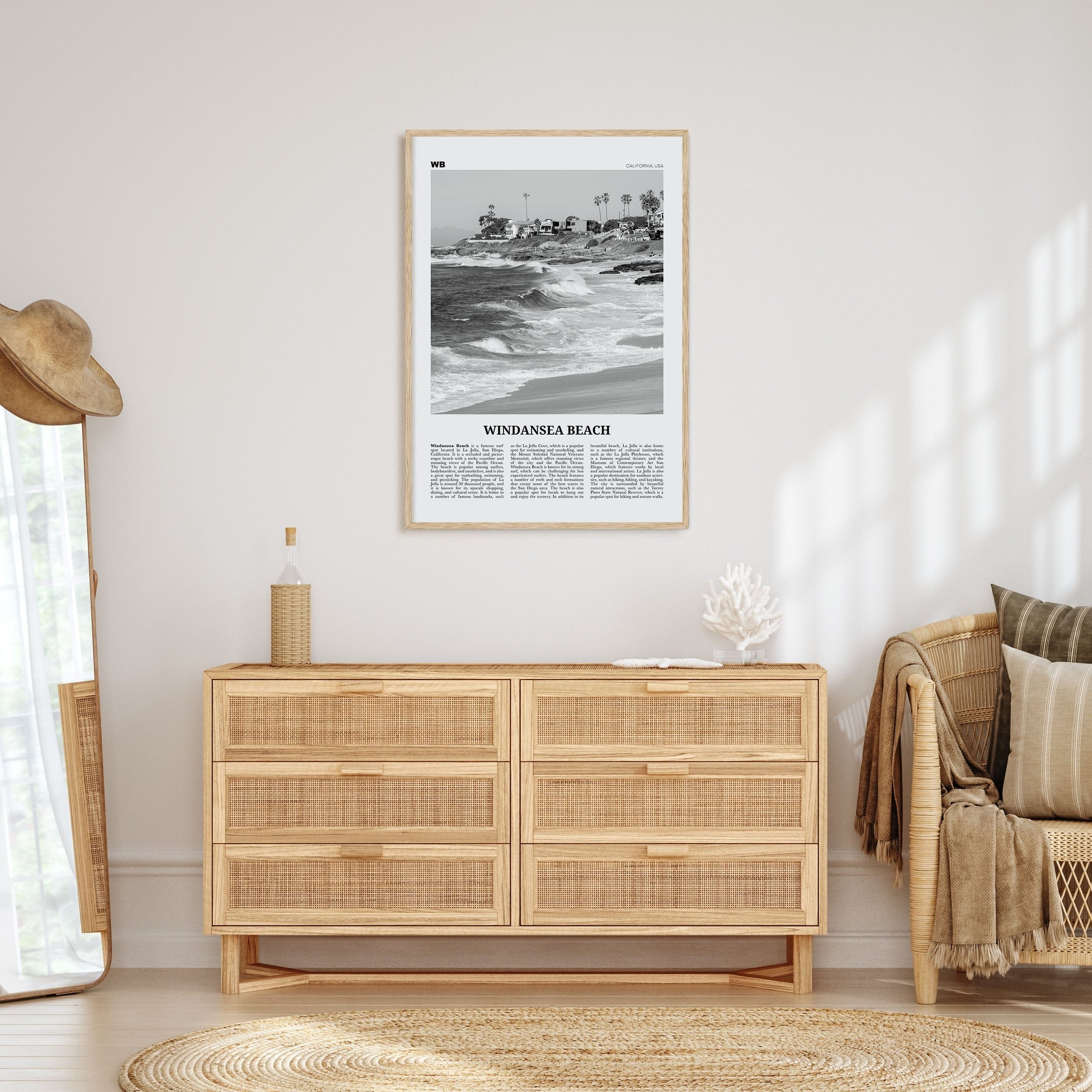 Windansea Beach Poster Nbourhood Travel B&W Poster