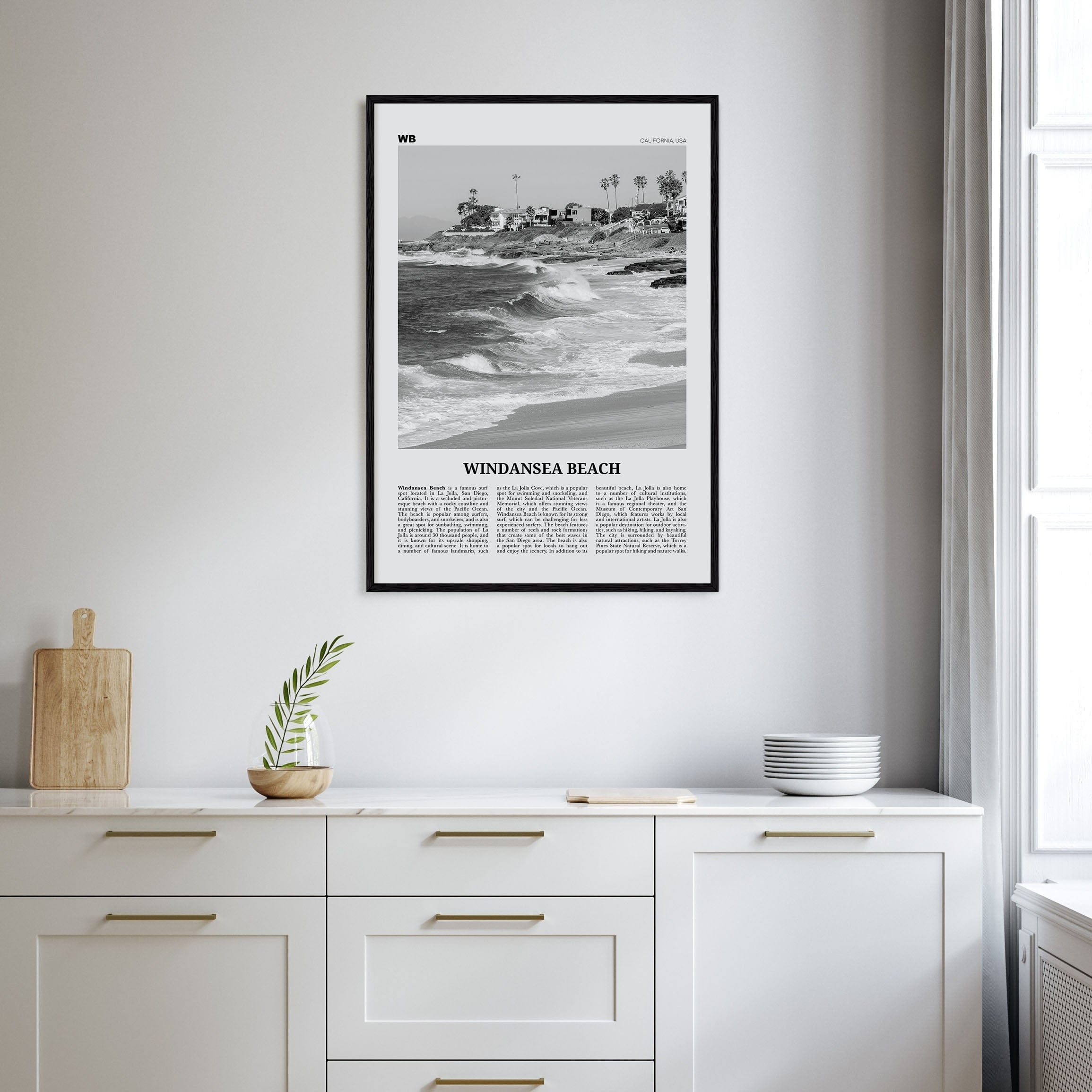 Windansea Beach Poster Nbourhood Travel B&W Poster