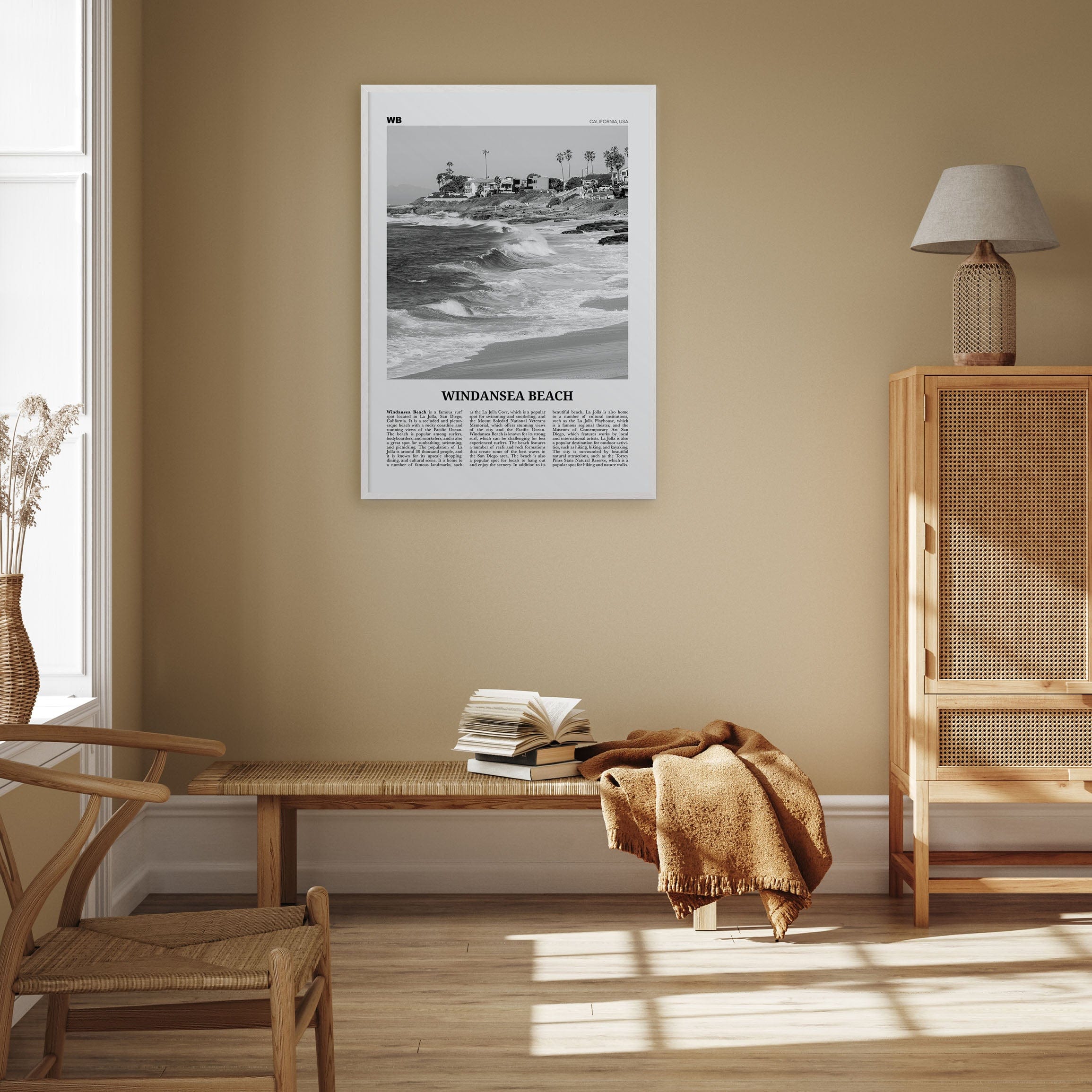 Windansea Beach Poster Nbourhood Travel B&W Poster