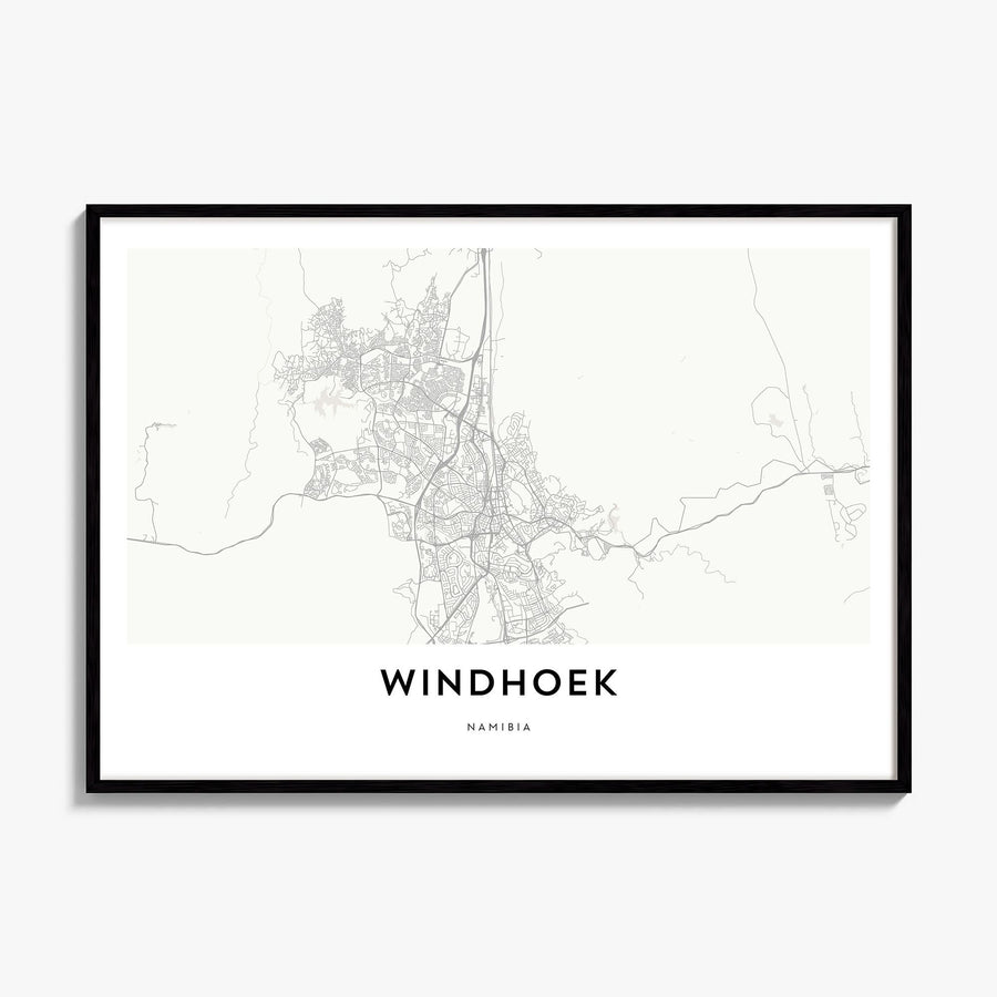 Windhoek Map Poster, framed poster mockup