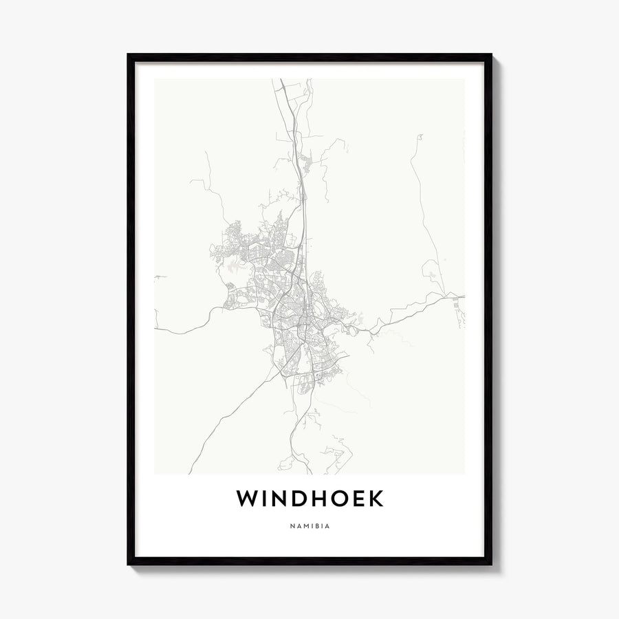Windhoek Map Poster, framed poster mockup