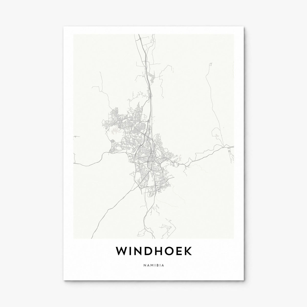 Windhoek Map Poster, print only (unframed)