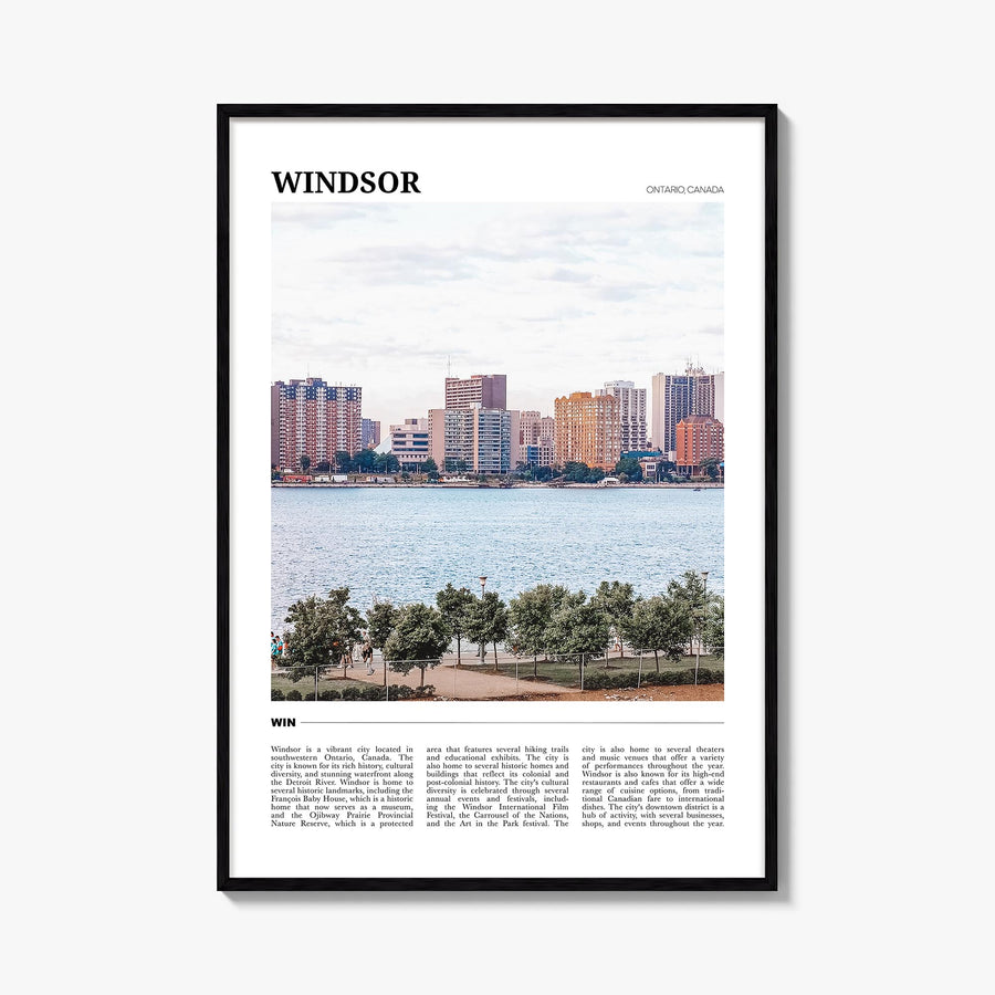 Windsor, Canada colorful travel poster of Canada – vertical wall art, unframed print shown in interior mockup
