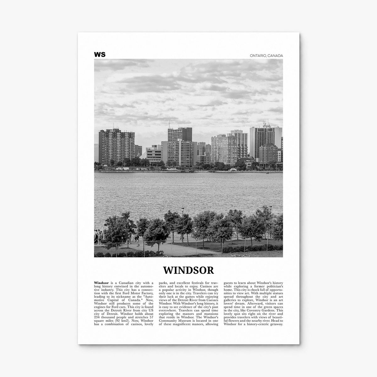 Windsor, Canada Newspaper Poster, print only (unframed)