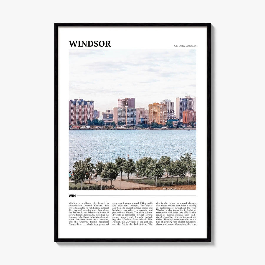 Windsor, Canada Travel Poster, framed poster mockup