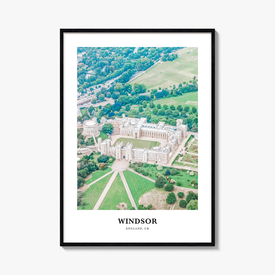 Windsor, England colorful classic poster of United Kingdom – vertical wall art, unframed print shown in interior mockup