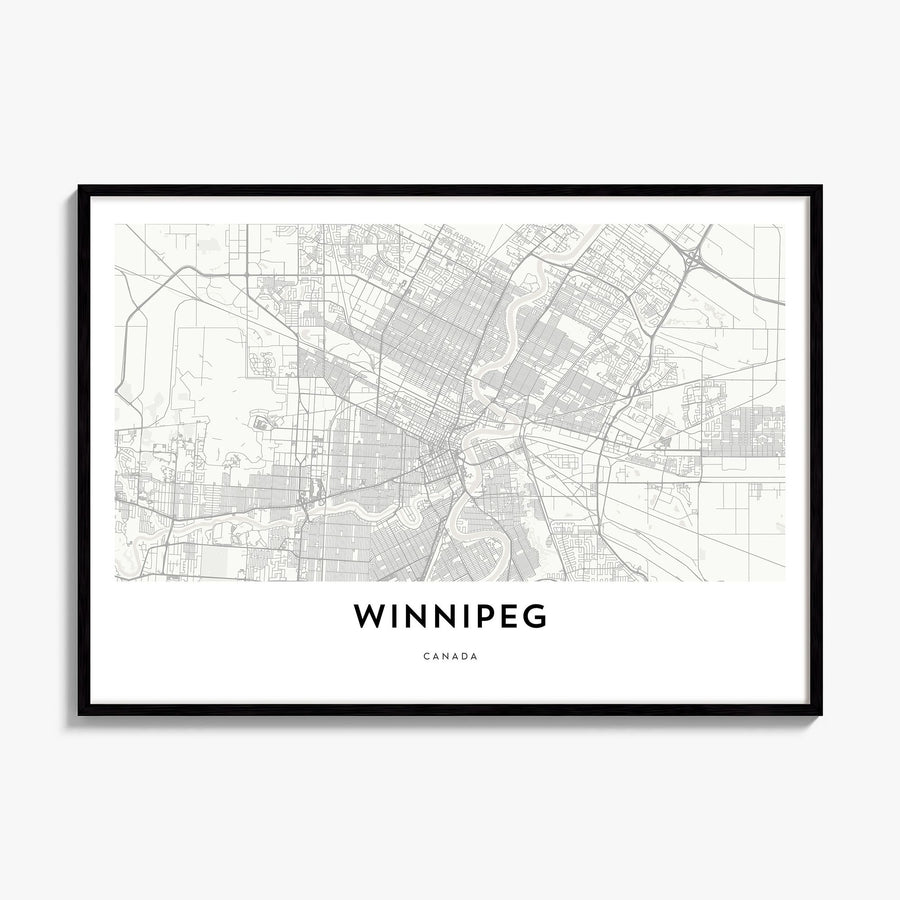 Winnipeg Map Poster, framed poster mockup