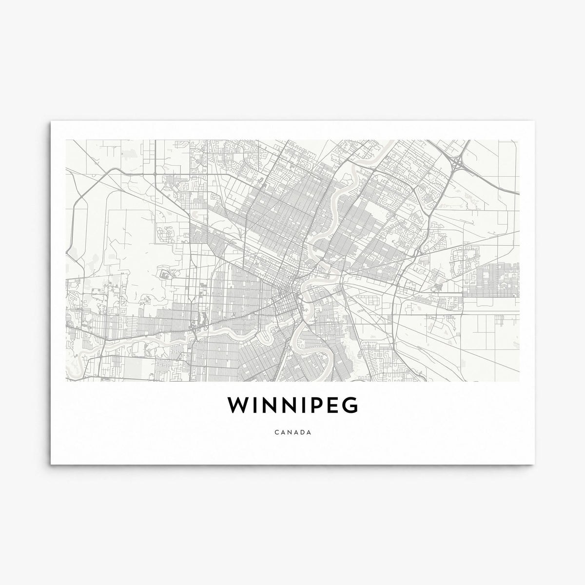 Winnipeg Map Poster, print only (unframed)