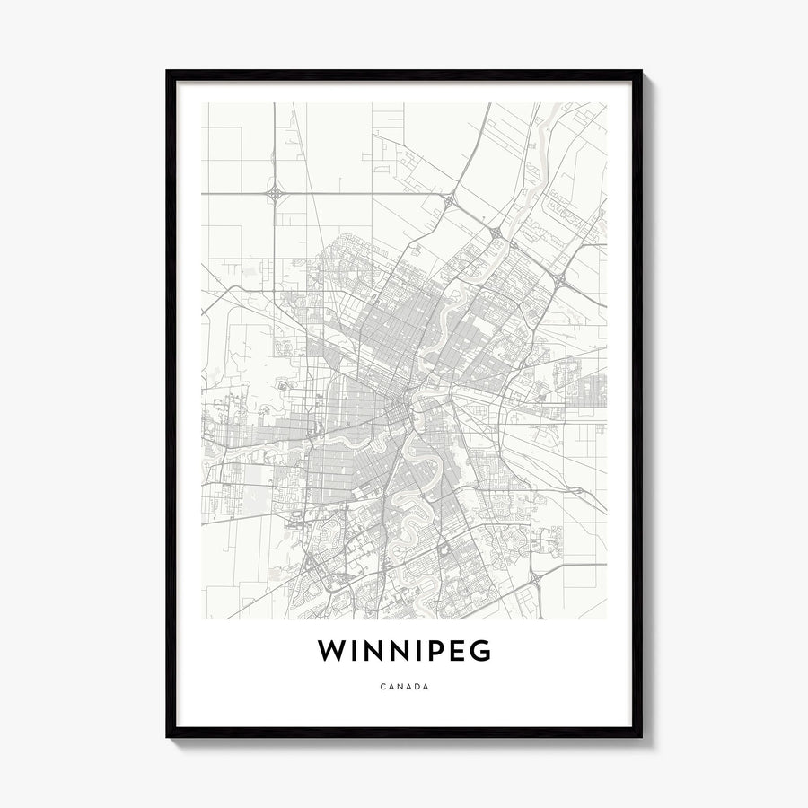 Winnipeg Map Poster, framed poster mockup