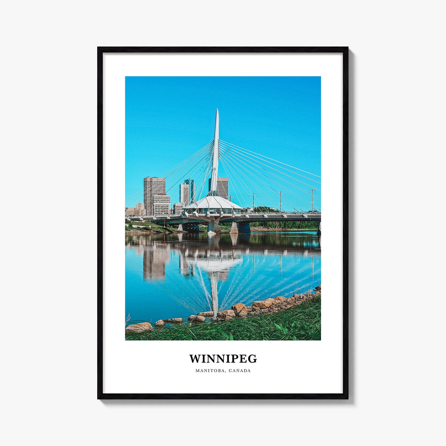 Winnipeg no. 1 colorful classic poster of Manitoba, Canada – vertical wall art, unframed print shown in interior mockup