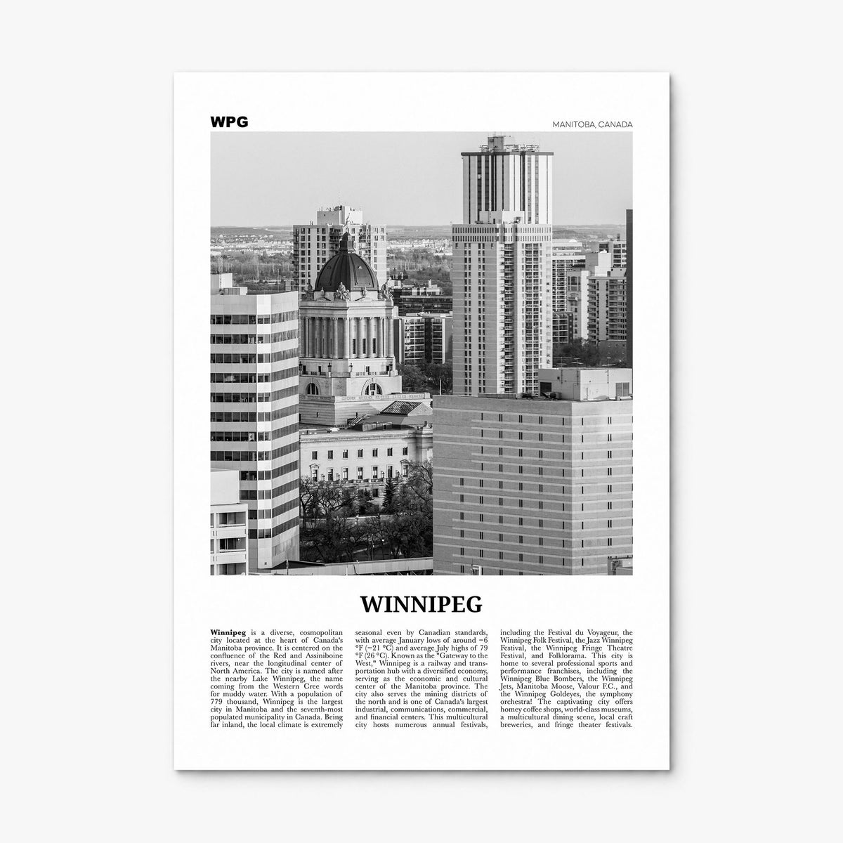 Winnipeg Newspaper No 2 Poster, print only (unframed)