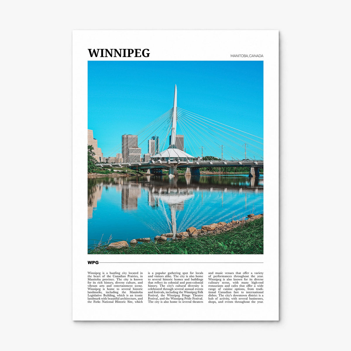 Winnipeg Travel No 1 Poster, print only (unframed)