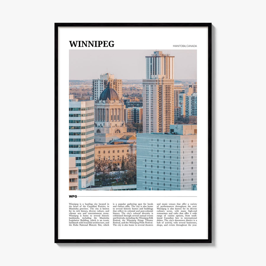 Winnipeg Travel No 2 Poster, framed poster mockup