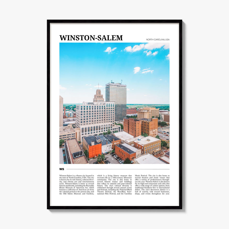 Winston-Salem Travel Poster, framed poster mockup