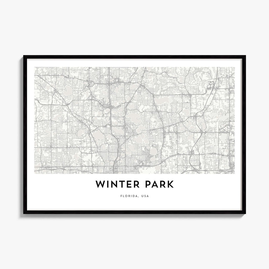 Winter Park Map Poster, framed poster mockup