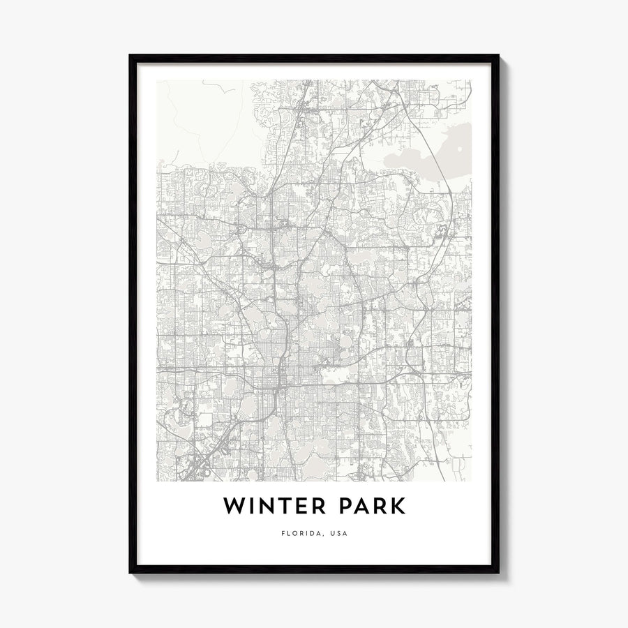 Winter Park Map Poster, framed poster mockup