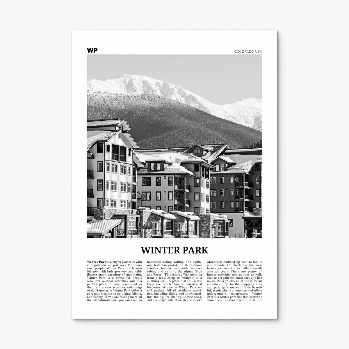 Winter Park Newspaper Poster, print only (unframed)