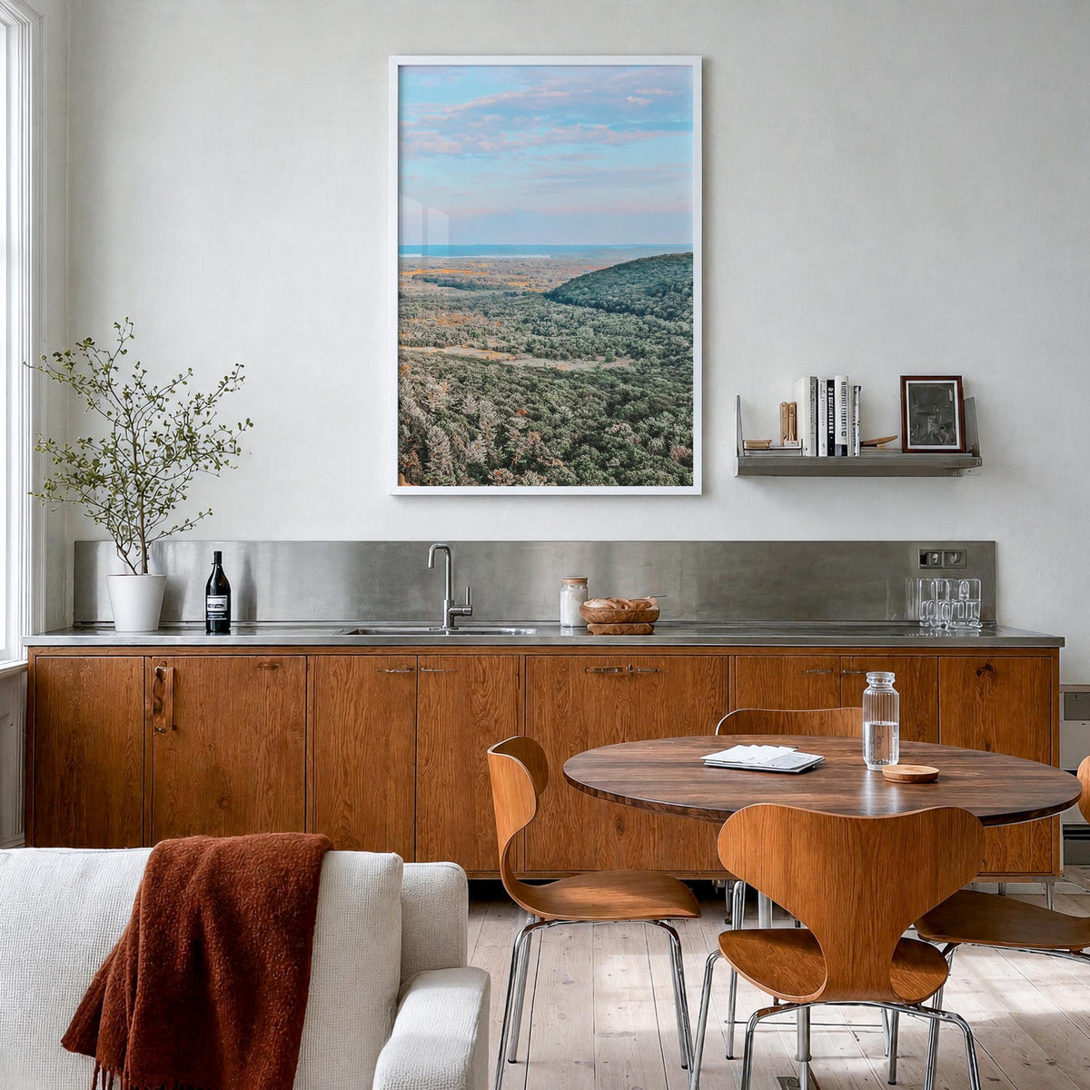 Wisconsin no. 1 colorful photo poster of United States – vertical wall art in white wood frame, hanging on wall