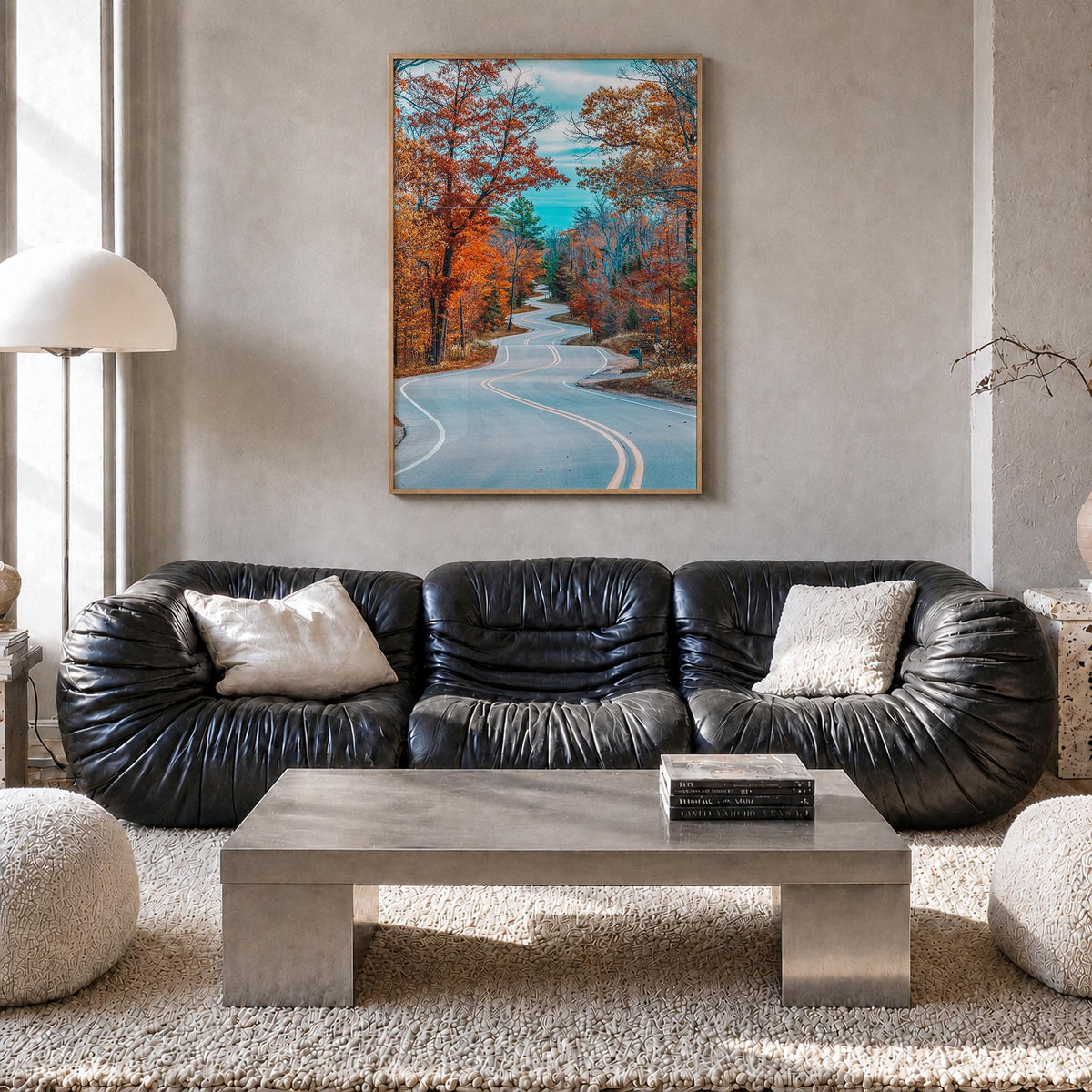 Wisconsin no. 2 colorful photo poster of United States – vertical wall art in natural wood frame, hanging on wall