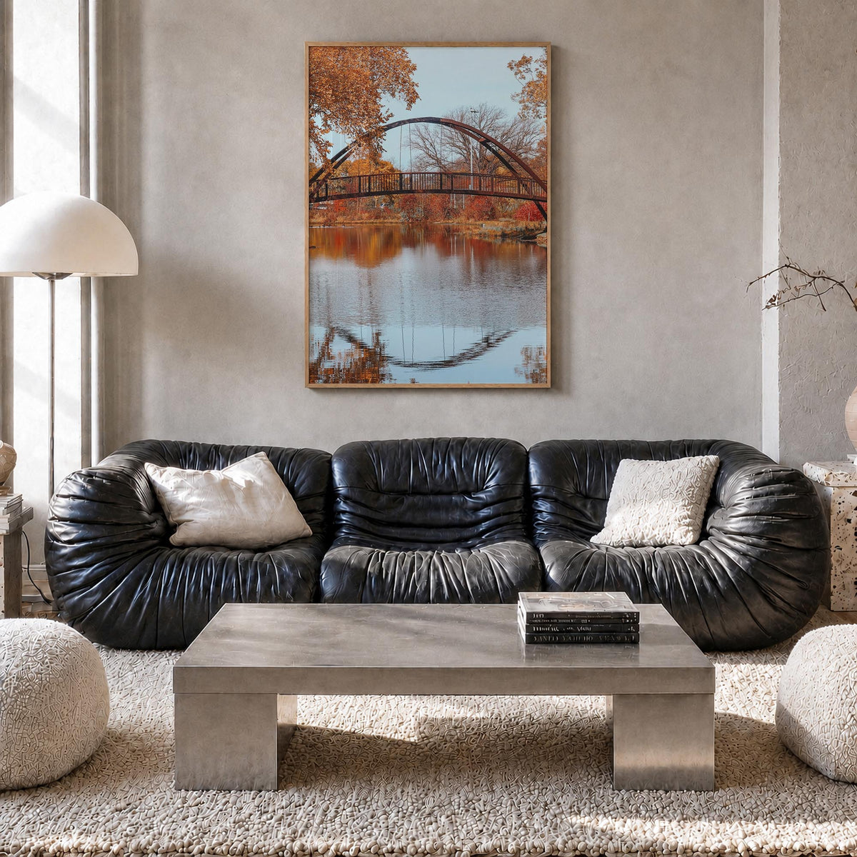 Wisconsin no. 3 colorful photo poster of United States – vertical wall art in natural wood frame, hanging on wall