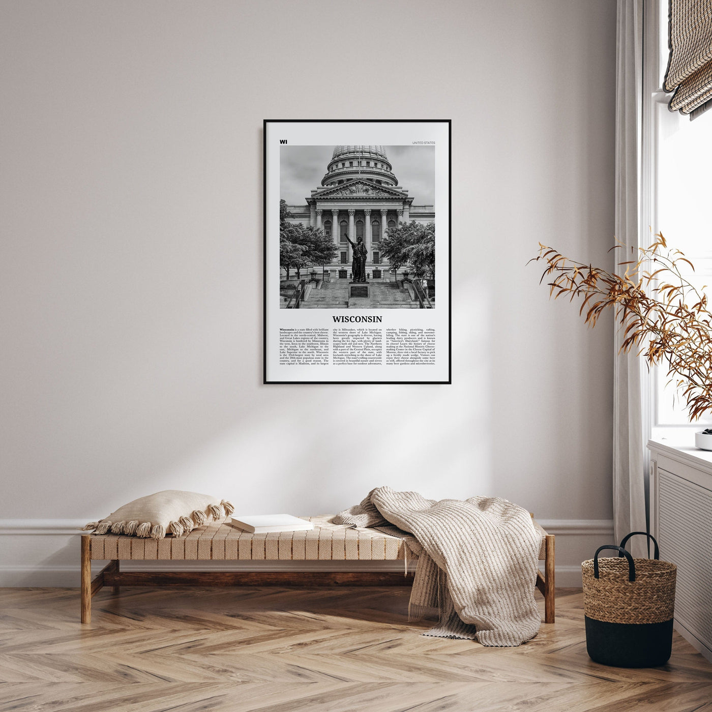 Wisconsin No 3 Poster Nbourhood Travel B&W Poster