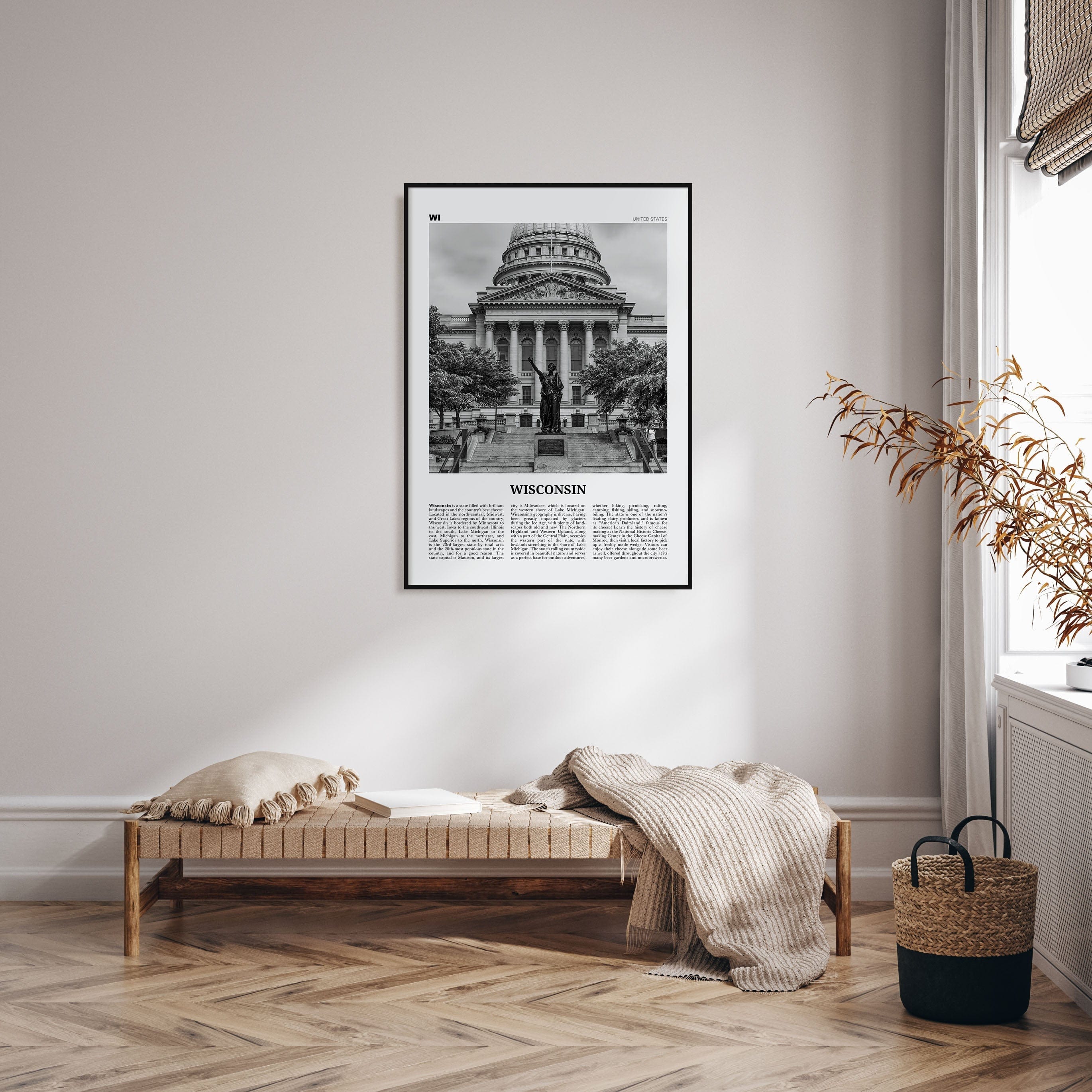 Wisconsin No 3 Poster Nbourhood Travel B&W Poster