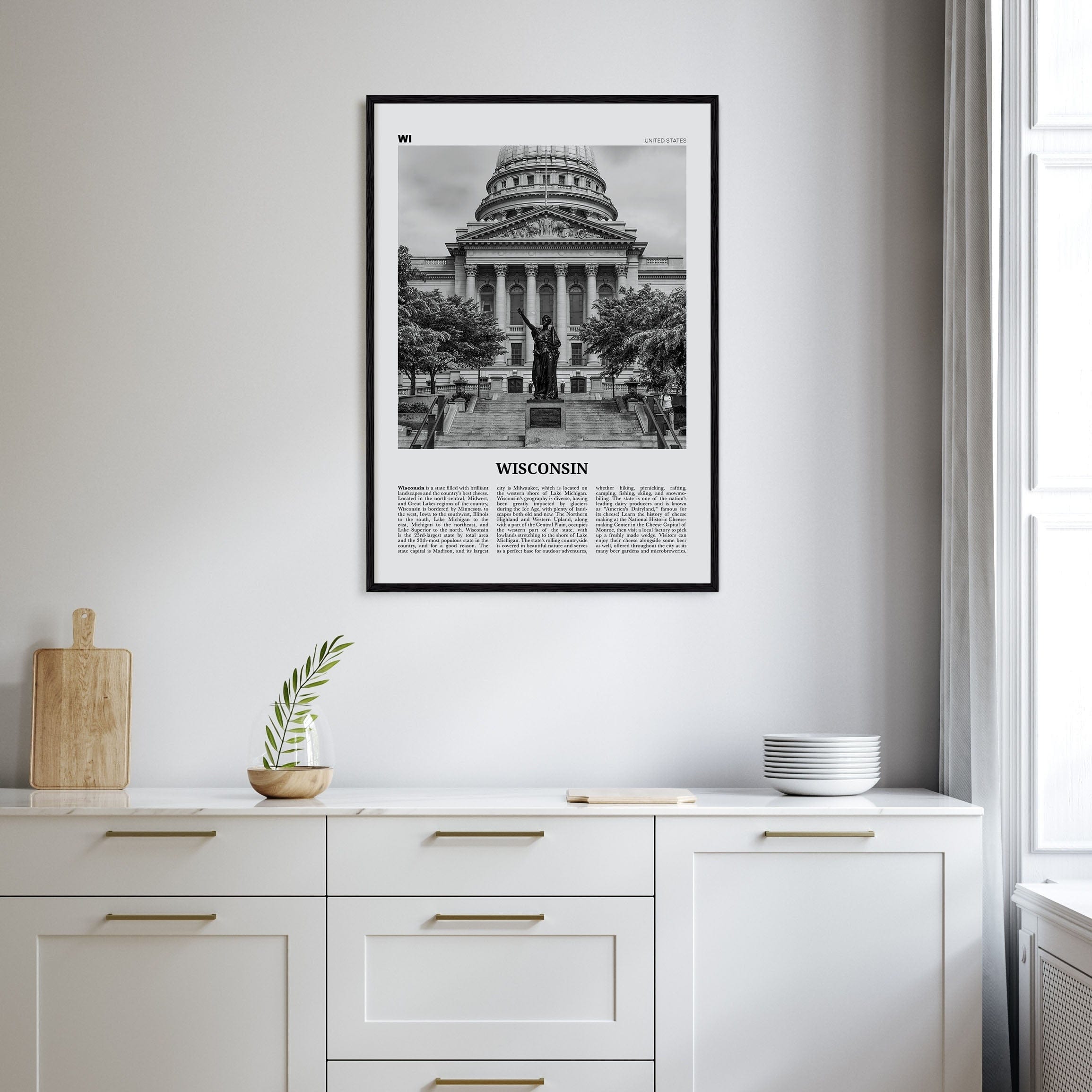 Wisconsin No 3 Poster Nbourhood Travel B&W Poster