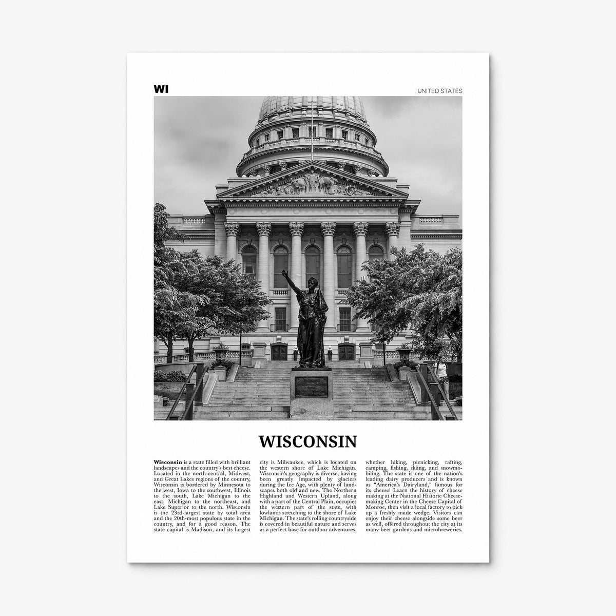 Wisconsin Newspaper No 3 Poster, print only (unframed)
